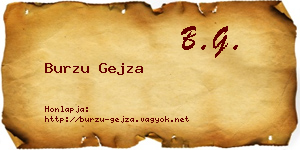 Burzu Gejza névjegykártya